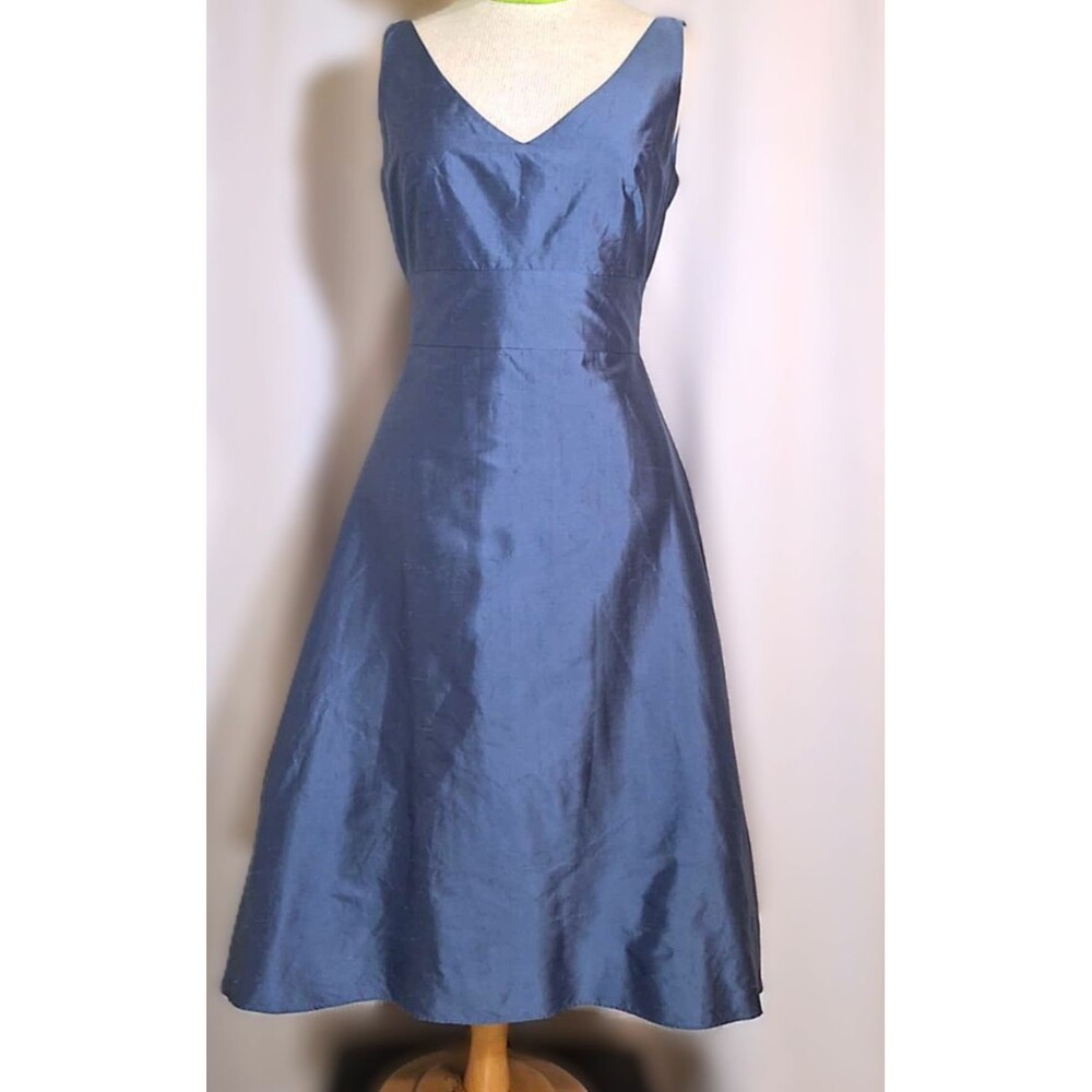 4 Ann Taylor 100% Silk Chiffon Evening Dress Swing Lined Low Crinoline Back Bow